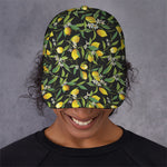 Lemon And Flower Pattern Print Baseball Cap