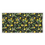 Lemon And Flower Pattern Print Beach Towel