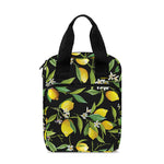 Lemon And Flower Pattern Print Bible Tote Bag