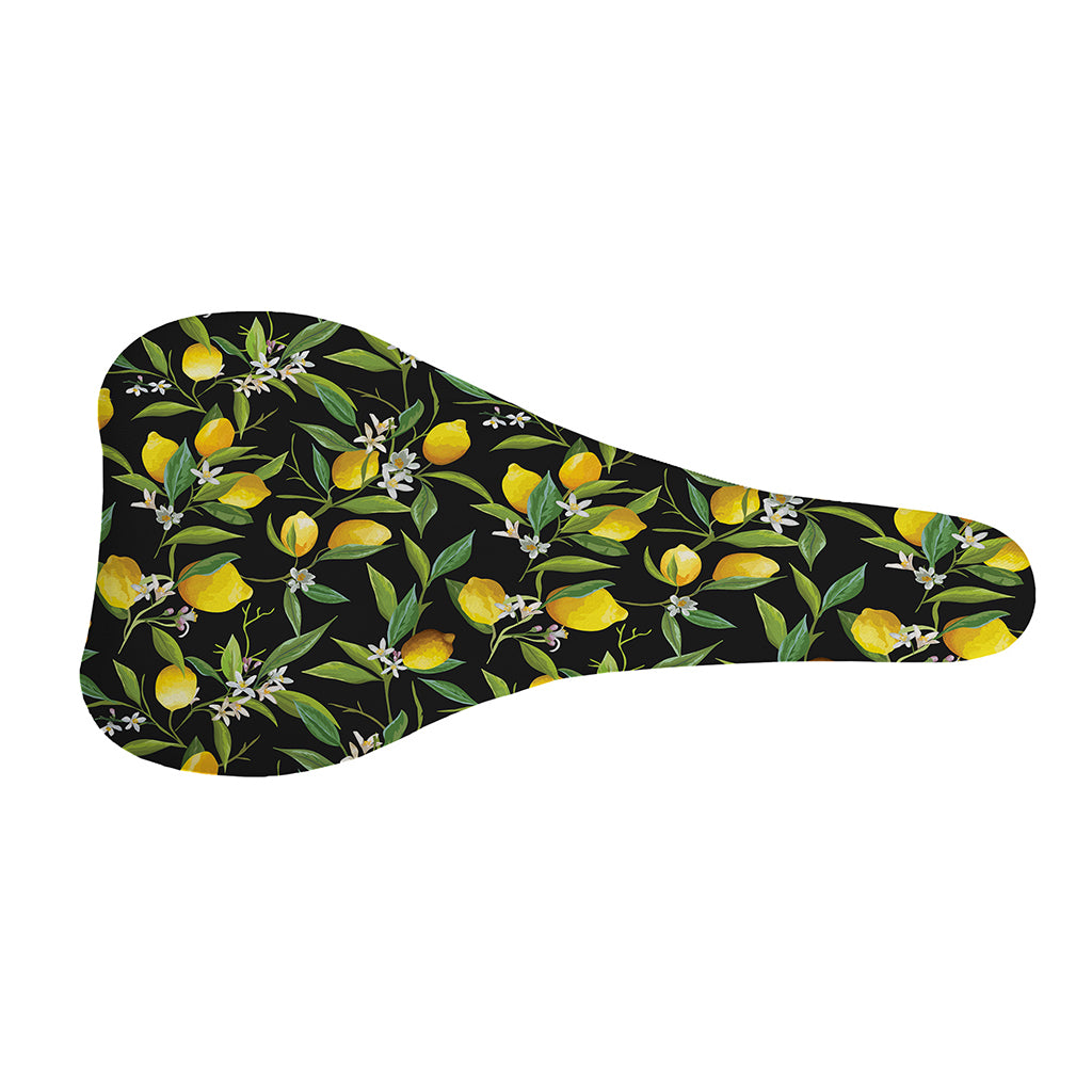 Lemon And Flower Pattern Print Bicycle Seat Cover