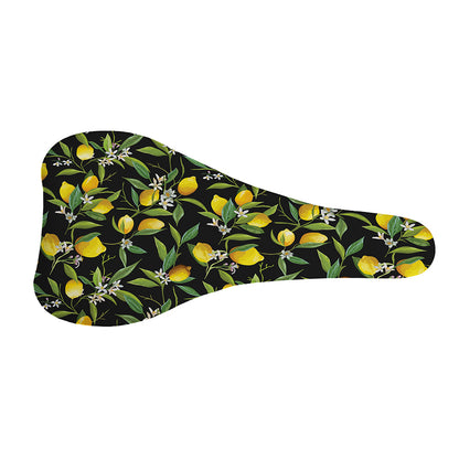 Lemon And Flower Pattern Print Bicycle Seat Cover