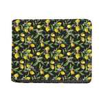 Lemon And Flower Pattern Print Bifold Wallet