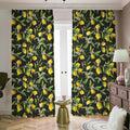 Lemon And Flower Pattern Print Dimout Pencil Pleat Curtains
