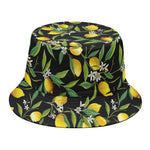 Lemon And Flower Pattern Print Bucket Hat
