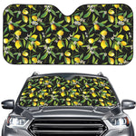 Lemon And Flower Pattern Print Car Windshield Sun Shade