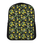 Lemon And Flower Pattern Print Casual Backpack