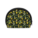 Lemon And Flower Pattern Print Coin Purse
