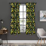 Lemon And Flower Pattern Print Curtain