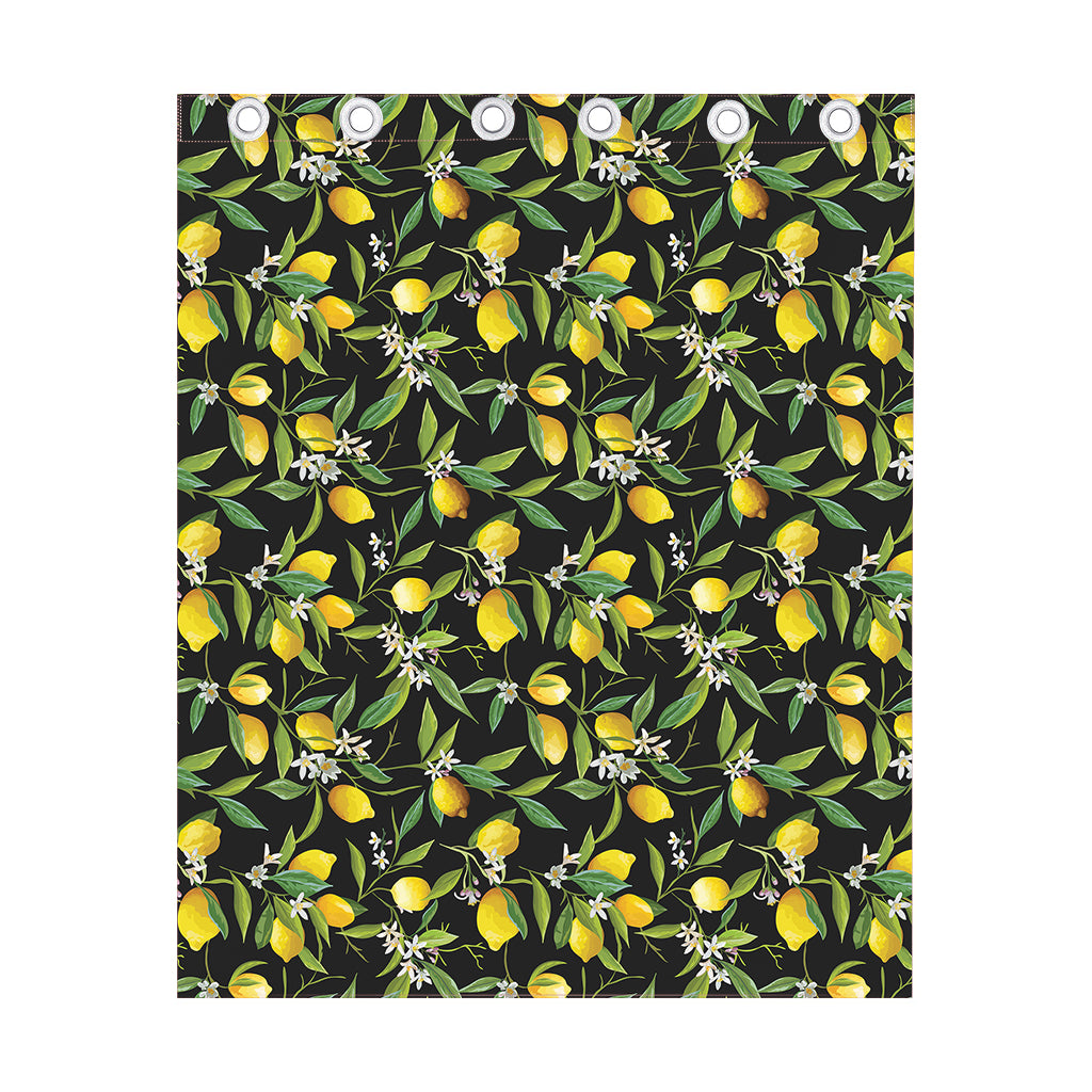 Lemon And Flower Pattern Print Curtain