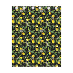 Lemon And Flower Pattern Print Curtain