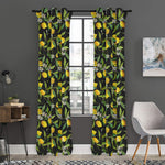 Lemon And Flower Pattern Print Curtain
