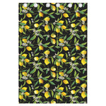 Lemon And Flower Pattern Print Curtain