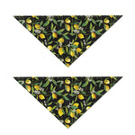 Lemon And Flower Pattern Print Dog Bandana