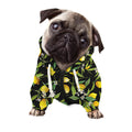 Lemon And Flower Pattern Print Dog Zip Up Hoodie