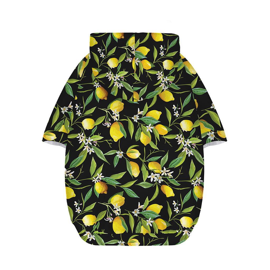 Lemon And Flower Pattern Print Dog Zip Up Hoodie