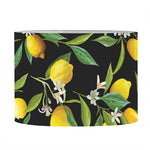 Lemon And Flower Pattern Print Drum Lamp Shade