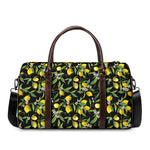 Lemon And Flower Pattern Print Duffle Bag