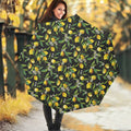 Lemon And Flower Pattern Print Foldable Umbrella