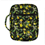 Lemon And Flower Pattern Print Front Pocket Bible Bag