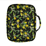 Lemon And Flower Pattern Print Front Pocket Bible Bag