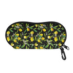 Lemon And Flower Pattern Print Glasses Case