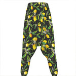 Lemon And Flower Pattern Print Hammer Pants