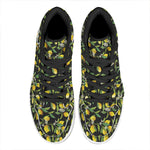 Lemon And Flower Pattern Print High Top Leather Sneakers