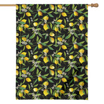 Lemon And Flower Pattern Print House Flag