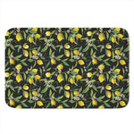 Lemon And Flower Pattern Print Indoor Door Mat
