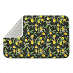 Lemon And Flower Pattern Print Indoor Door Mat