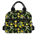 Lemon And Flower Pattern Print Insulated Lunch Bag