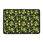 Lemon And Flower Pattern Print Kitchen Mat