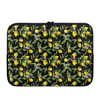 Lemon And Flower Pattern Print Laptop Sleeve