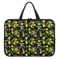 Lemon And Flower Pattern Print Laptop Sleeve With Handle
