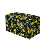 Lemon And Flower Pattern Print Leather Tissue Box Cover