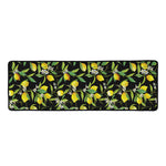 Lemon And Flower Pattern Print Long Kitchen Mat