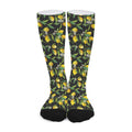 Lemon And Flower Pattern Print Long Socks