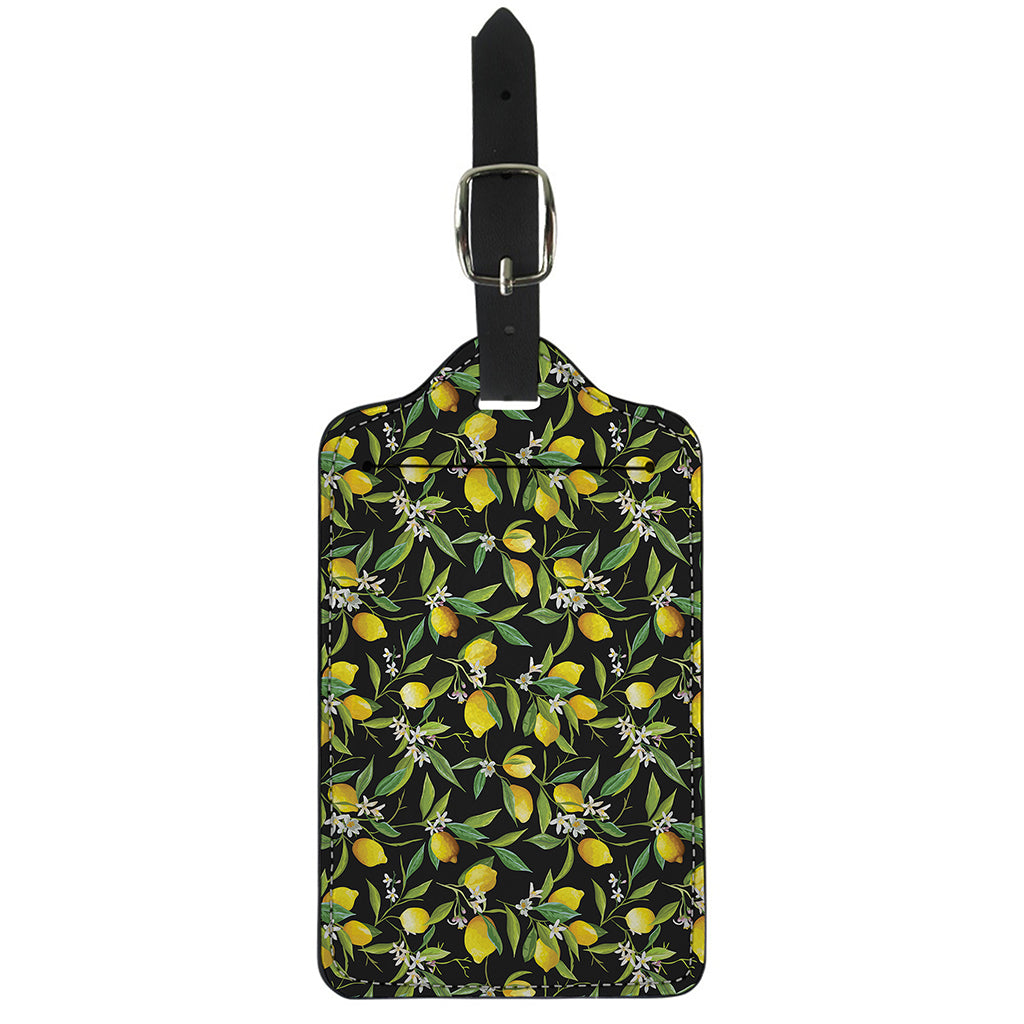 Lemon And Flower Pattern Print Luggage Tag