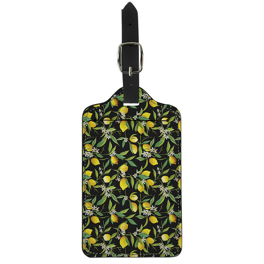 Lemon And Flower Pattern Print Luggage Tag
