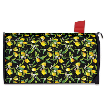 Lemon And Flower Pattern Print Mailbox Cover