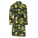 Lemon And Flower Pattern Print Men's Bathrobe