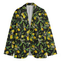 Lemon And Flower Pattern Print Men's Blazer