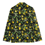 Lemon And Flower Pattern Print Men's Blazer
