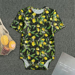 Lemon And Flower Pattern Print Men's Bodysuit
