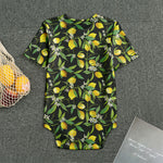 Lemon And Flower Pattern Print Men's Bodysuit