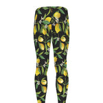 Lemon And Flower Pattern Print Men's leggings