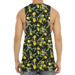 Lemon And Flower Pattern Print Men's Muscle Tank Top