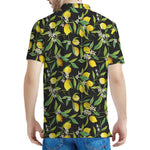 Lemon And Flower Pattern Print Men's Polo Shirt