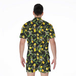 Lemon And Flower Pattern Print Men's Rompers