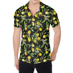 Lemon And Flower Pattern Print Men's Shirt